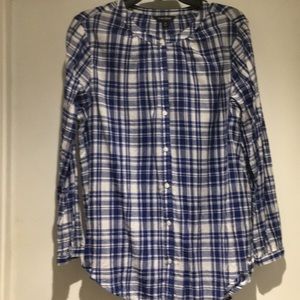 Lucky Brand Blue & White Button Down Size Medium